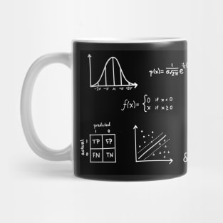 Machine Learning Equations and Graph - Black and White Mug